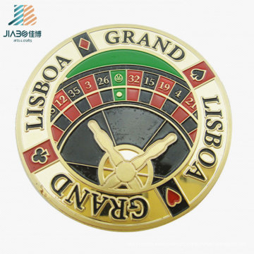 Moneda de oro troquelada del póker de la lotería del esmalte de la fuente de encargo para la promoción
